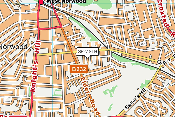 SE27 9TH map - OS VectorMap District (Ordnance Survey)