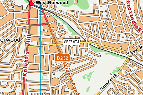 SE27 9TJ map - OS VectorMap District (Ordnance Survey)