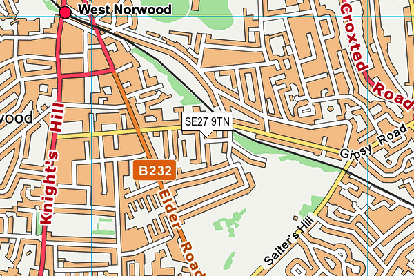 SE27 9TN map - OS VectorMap District (Ordnance Survey)