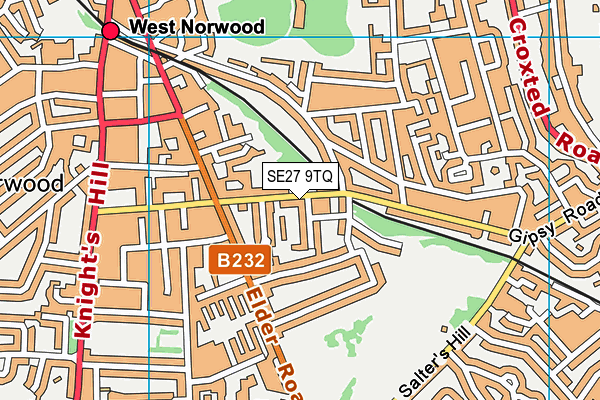 SE27 9TQ map - OS VectorMap District (Ordnance Survey)