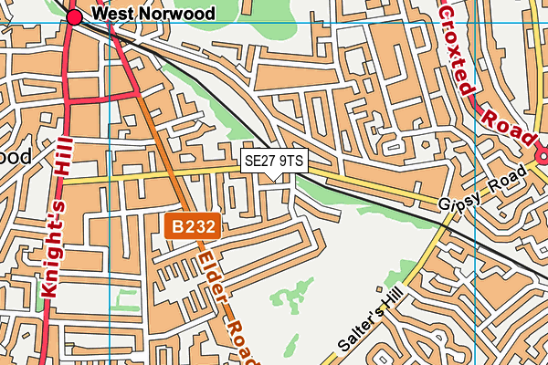 SE27 9TS map - OS VectorMap District (Ordnance Survey)
