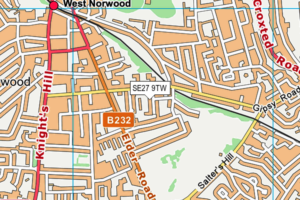 SE27 9TW map - OS VectorMap District (Ordnance Survey)