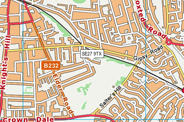 SE27 9TX map - OS VectorMap District (Ordnance Survey)
