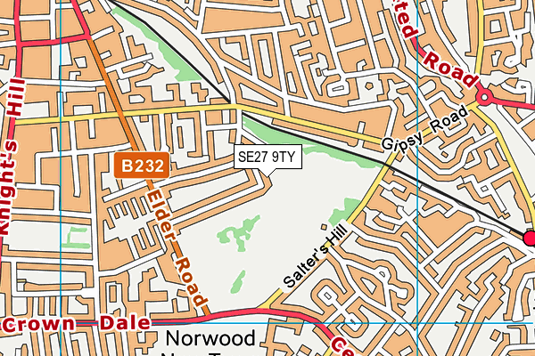 SE27 9TY map - OS VectorMap District (Ordnance Survey)