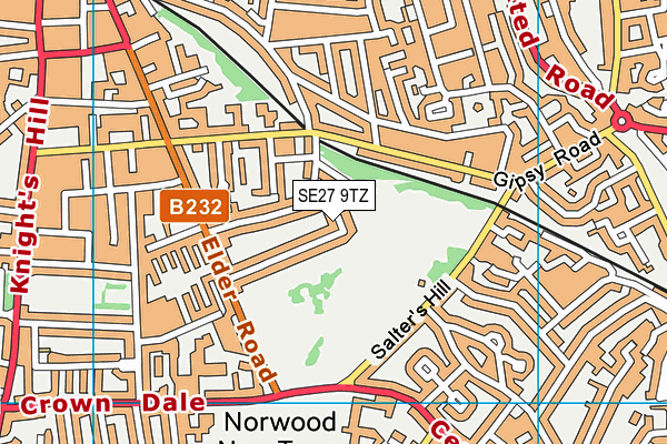 SE27 9TZ map - OS VectorMap District (Ordnance Survey)
