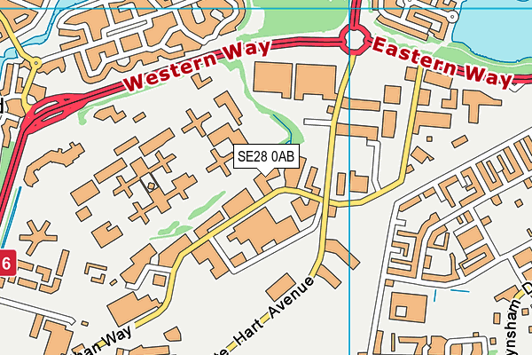 SE28 0AB map - OS VectorMap District (Ordnance Survey)