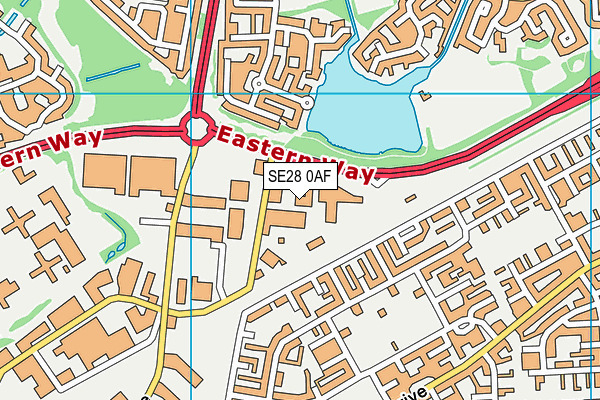 SE28 0AF map - OS VectorMap District (Ordnance Survey)