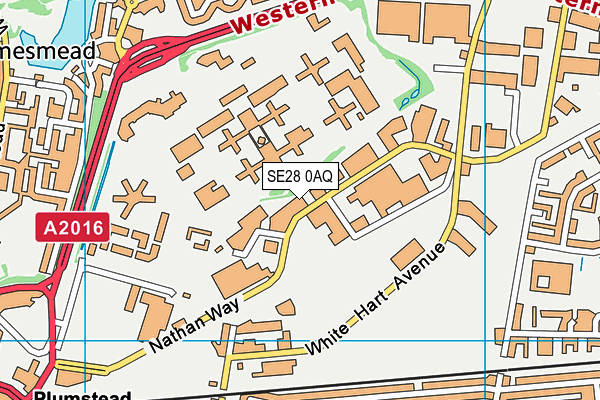 SE28 0AQ map - OS VectorMap District (Ordnance Survey)