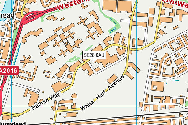 SE28 0AU map - OS VectorMap District (Ordnance Survey)