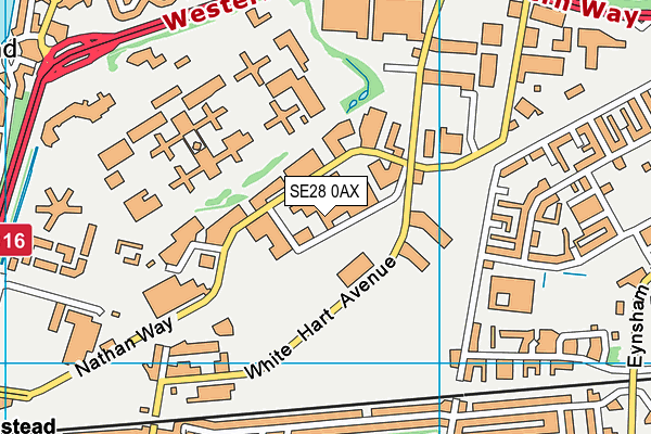 SE28 0AX map - OS VectorMap District (Ordnance Survey)