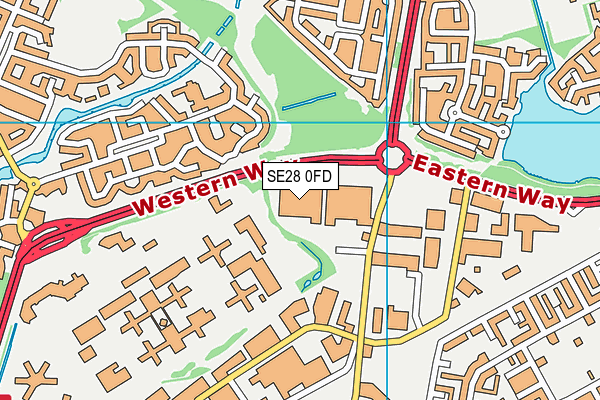 SE28 0FD map - OS VectorMap District (Ordnance Survey)