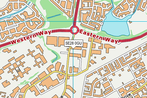 SE28 0GU map - OS VectorMap District (Ordnance Survey)