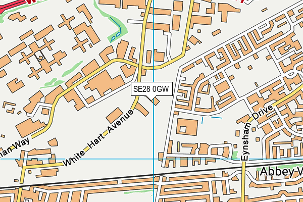 SE28 0GW map - OS VectorMap District (Ordnance Survey)