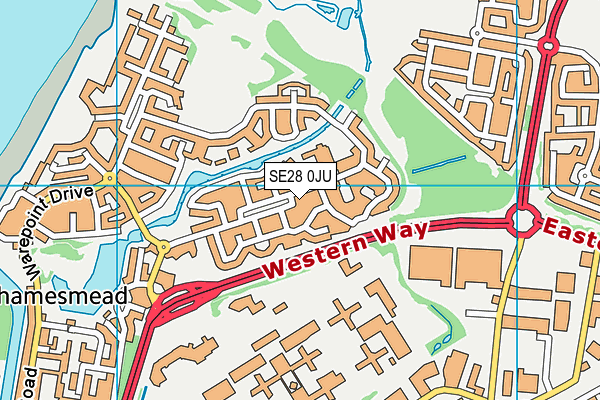 SE28 0JU map - OS VectorMap District (Ordnance Survey)