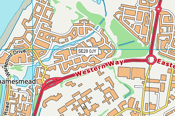 SE28 0JY map - OS VectorMap District (Ordnance Survey)