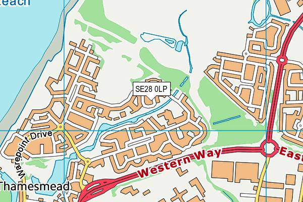 SE28 0LP map - OS VectorMap District (Ordnance Survey)