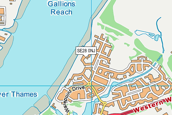 SE28 0NJ map - OS VectorMap District (Ordnance Survey)