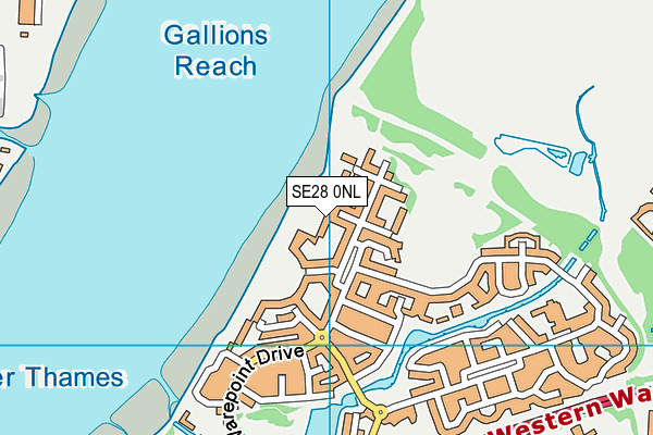 SE28 0NL map - OS VectorMap District (Ordnance Survey)
