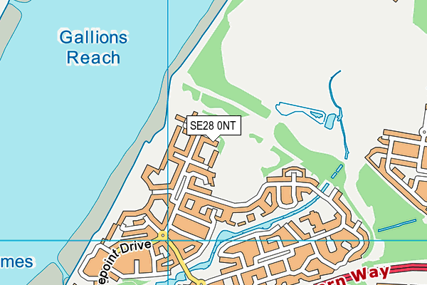 SE28 0NT map - OS VectorMap District (Ordnance Survey)