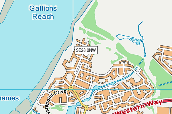 SE28 0NW map - OS VectorMap District (Ordnance Survey)