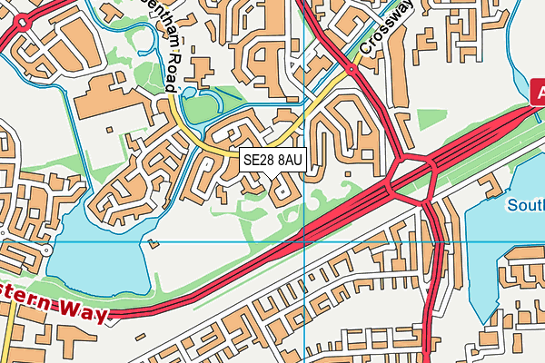 SE28 8AU map - OS VectorMap District (Ordnance Survey)