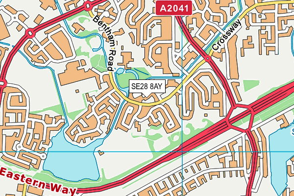 SE28 8AY map - OS VectorMap District (Ordnance Survey)