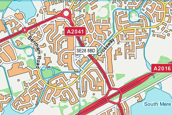 SE28 8BD map - OS VectorMap District (Ordnance Survey)