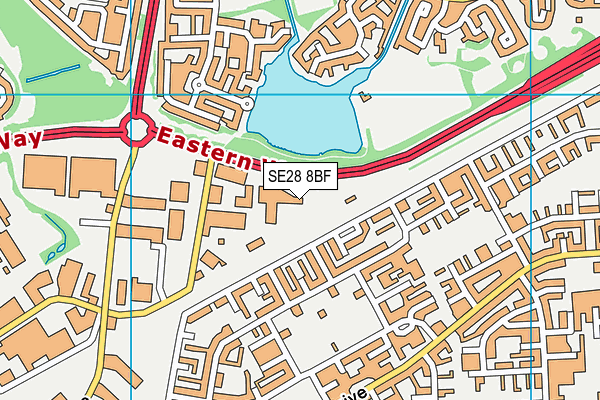 SE28 8BF map - OS VectorMap District (Ordnance Survey)