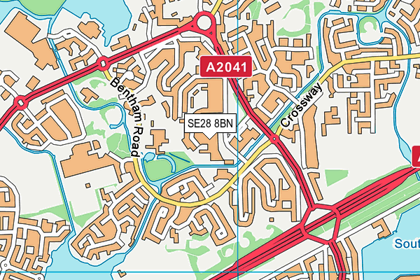 SE28 8BN map - OS VectorMap District (Ordnance Survey)