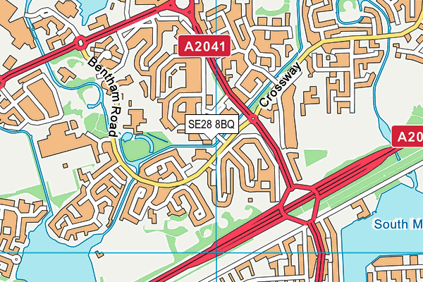 SE28 8BQ map - OS VectorMap District (Ordnance Survey)