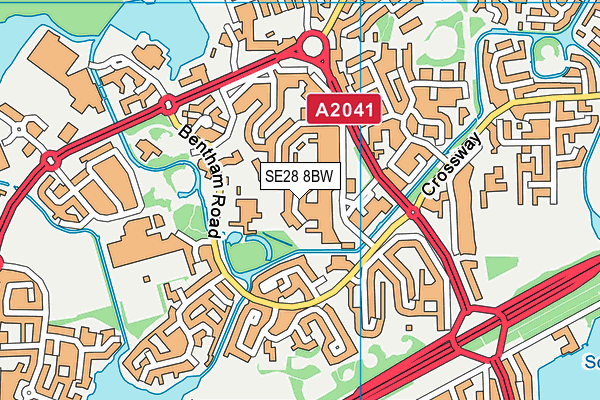 SE28 8BW map - OS VectorMap District (Ordnance Survey)