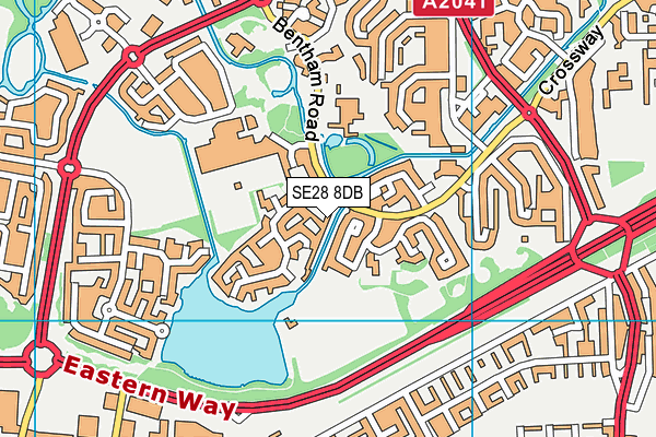 SE28 8DB map - OS VectorMap District (Ordnance Survey)