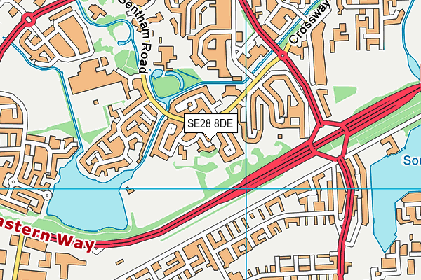 SE28 8DE map - OS VectorMap District (Ordnance Survey)