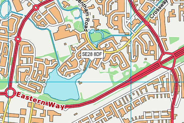 SE28 8DF map - OS VectorMap District (Ordnance Survey)