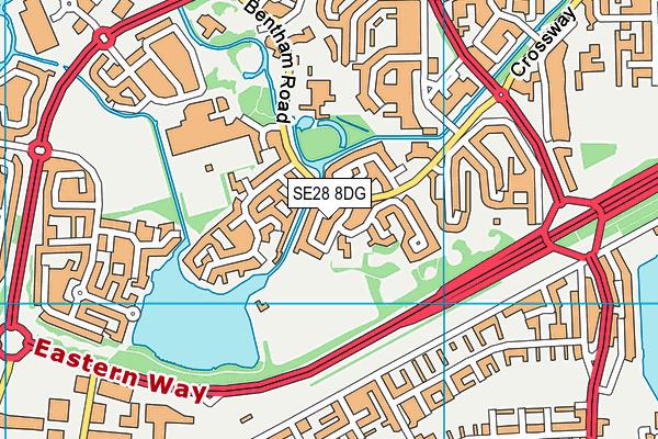 SE28 8DG map - OS VectorMap District (Ordnance Survey)
