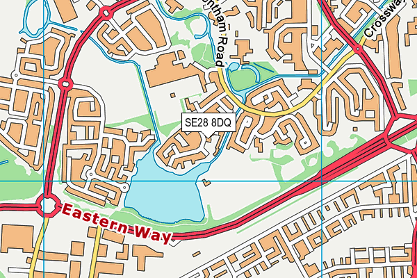 SE28 8DQ map - OS VectorMap District (Ordnance Survey)