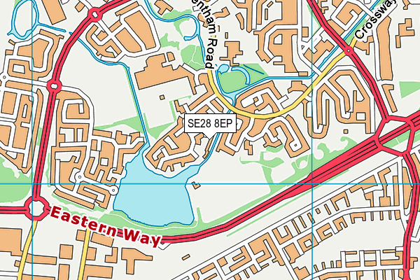 SE28 8EP map - OS VectorMap District (Ordnance Survey)