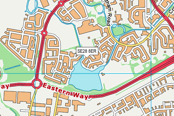 SE28 8ER map - OS VectorMap District (Ordnance Survey)