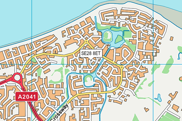 SE28 8ET map - OS VectorMap District (Ordnance Survey)