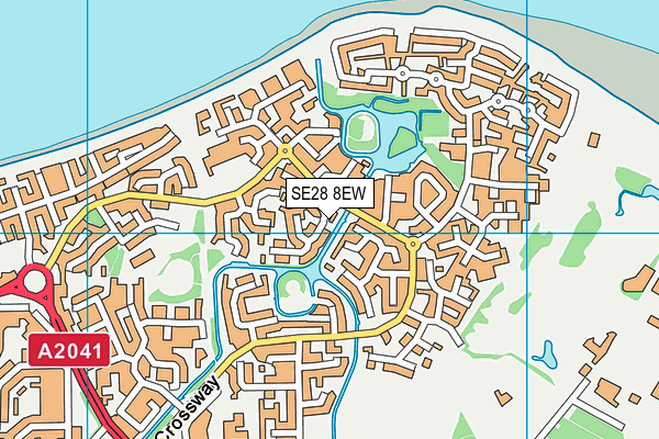 SE28 8EW map - OS VectorMap District (Ordnance Survey)