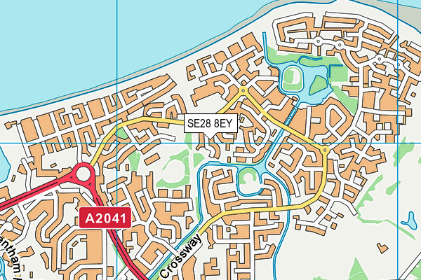 SE28 8EY map - OS VectorMap District (Ordnance Survey)