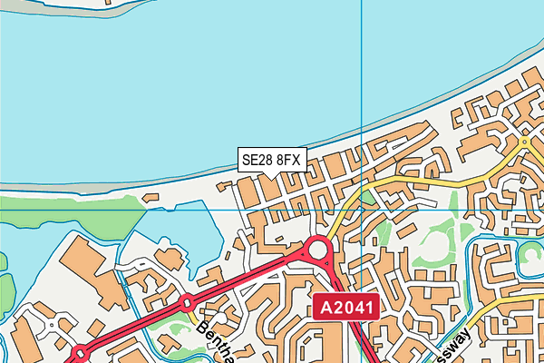 SE28 8FX map - OS VectorMap District (Ordnance Survey)