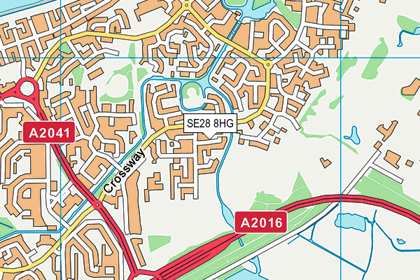 SE28 8HG map - OS VectorMap District (Ordnance Survey)