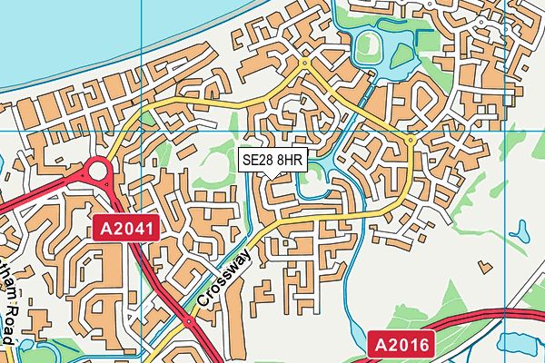 SE28 8HR map - OS VectorMap District (Ordnance Survey)