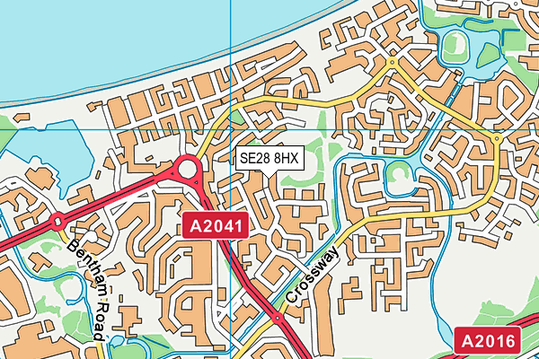 SE28 8HX map - OS VectorMap District (Ordnance Survey)