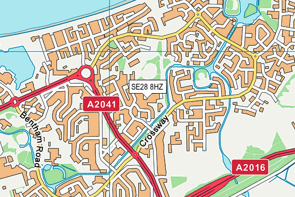SE28 8HZ map - OS VectorMap District (Ordnance Survey)