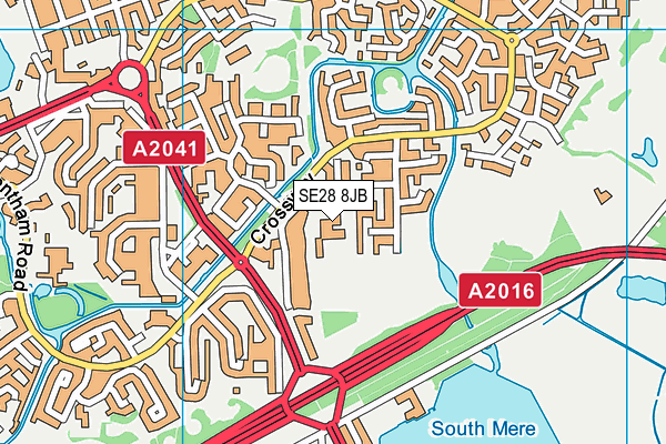 SE28 8JB map - OS VectorMap District (Ordnance Survey)