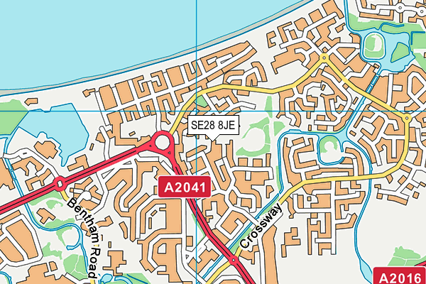 SE28 8JE map - OS VectorMap District (Ordnance Survey)