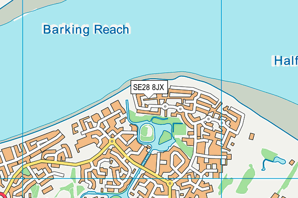 SE28 8JX map - OS VectorMap District (Ordnance Survey)