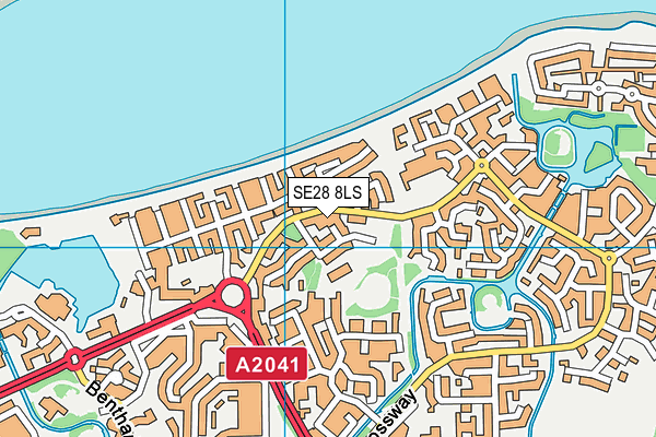 SE28 8LS map - OS VectorMap District (Ordnance Survey)